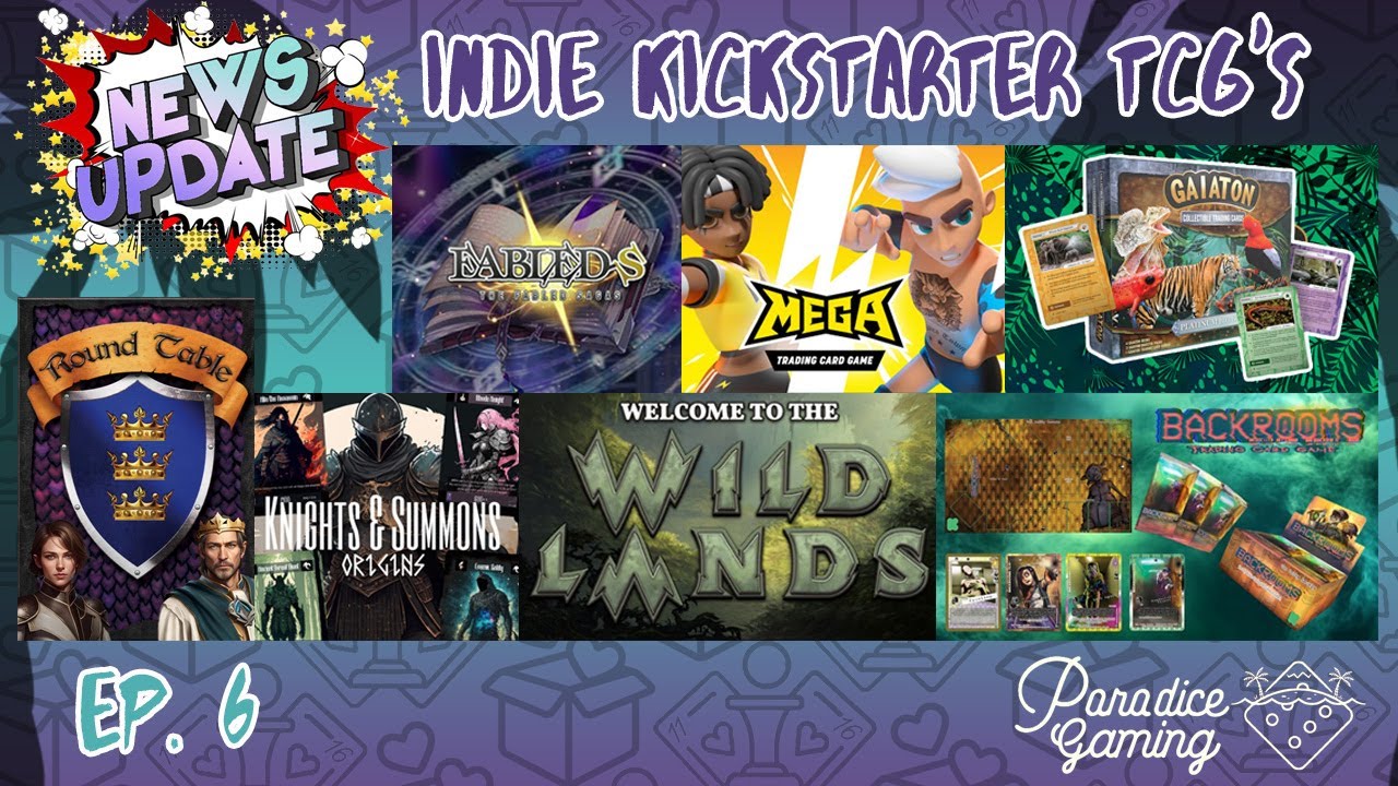 Indie Kickstarter TCG Update! Fabled Sagas | Mega TCG | Gaiaton | Knights & Summons | Backrooms TCG