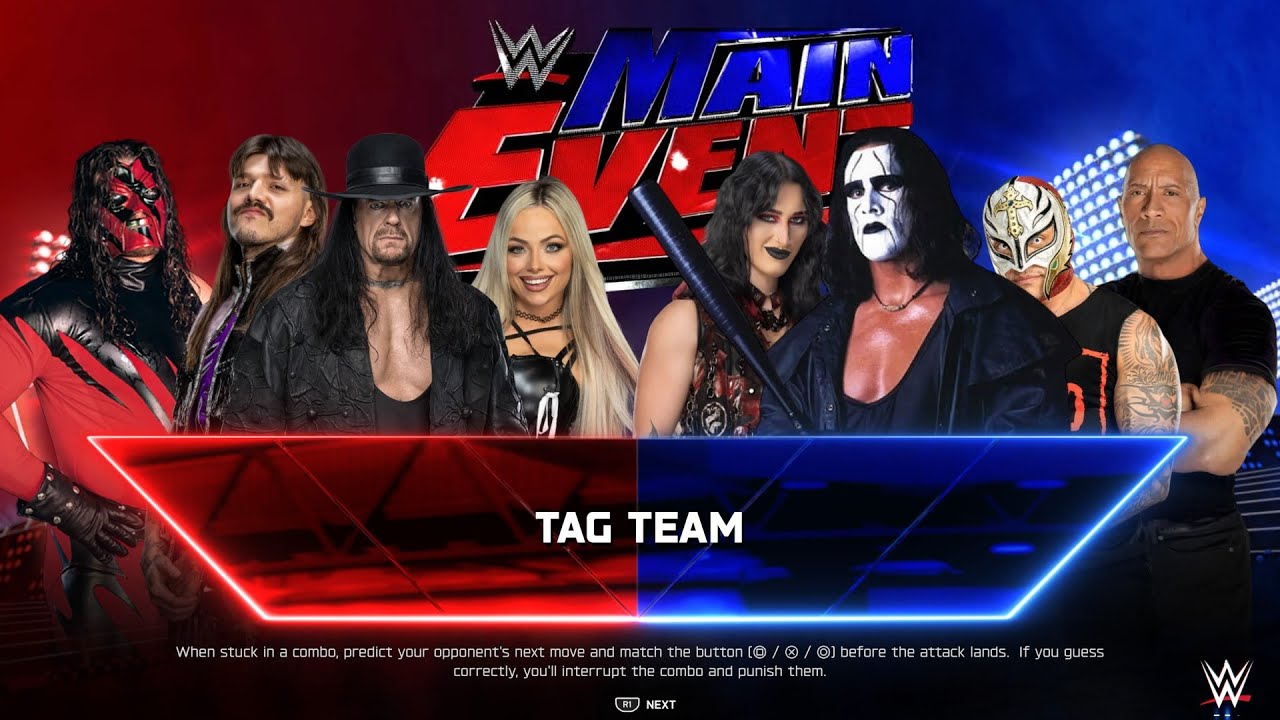 Kane, Dominik, Undertaker & Liv Morgan Vs Rhea, Sting, Rey & The Rock - Tag Team Match | Main Event