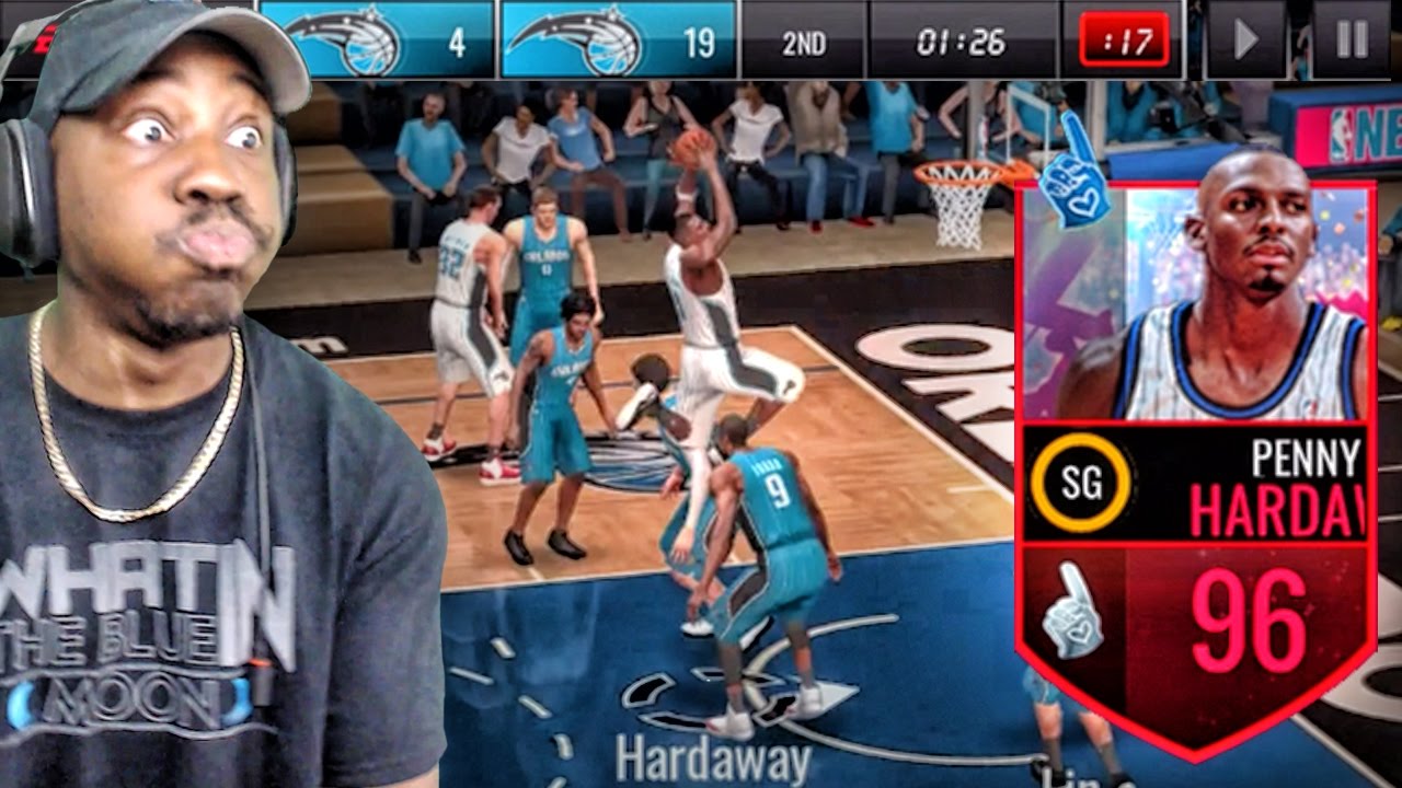 96 FAN HERO PENNY HARDAWAY DUNKING ON EVERYONE! NBA Live Mobile 16 Gameplay Ep. 100