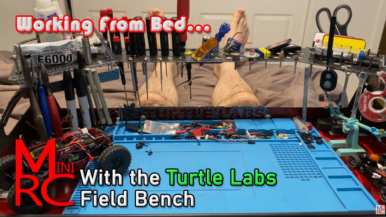 Turtle Labs Portable Field Bench! Work on your SCX24, Mini-Z or Whatever, WHEREVER!