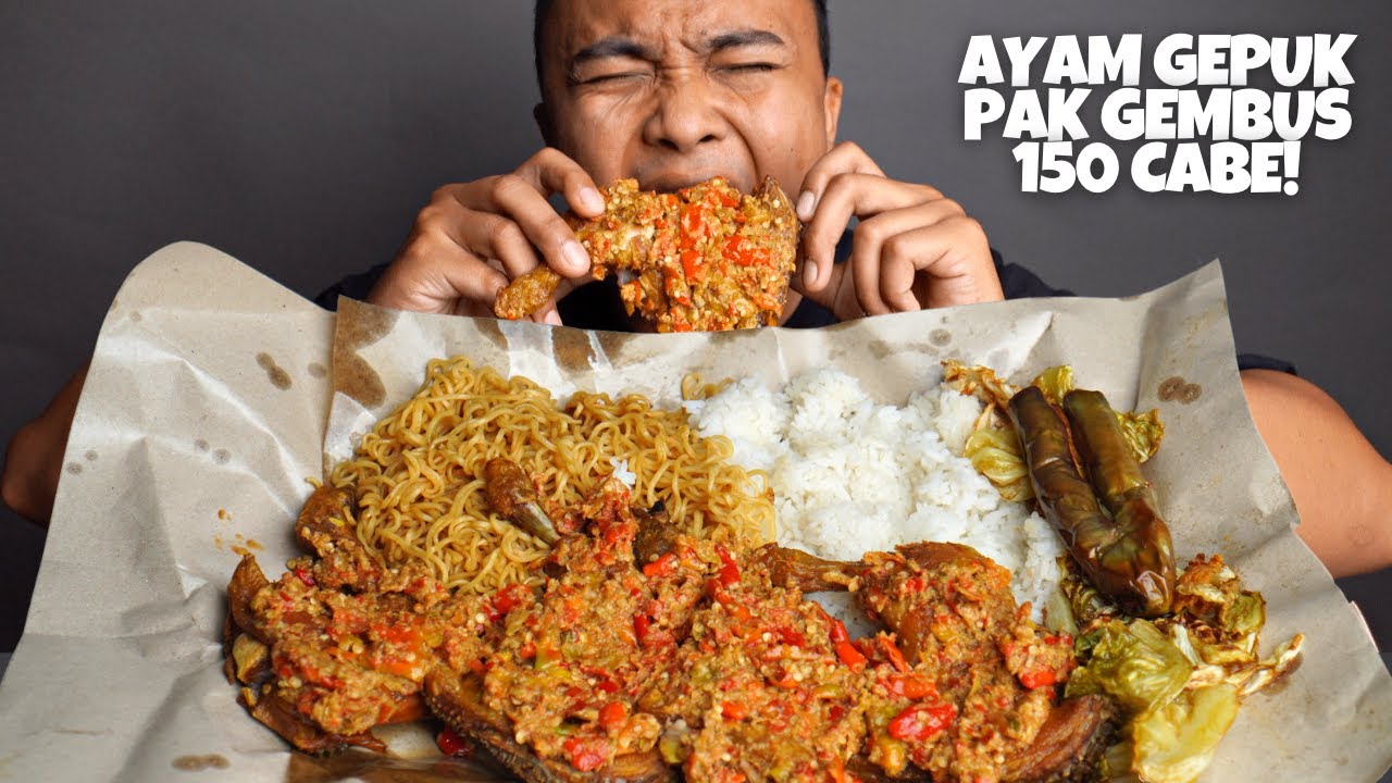AYAM GEPUK PAK GEMBUS LEVEL TEREKSTRIM!!! MUKBANG AYAM PEDAS INDONESIA #madukorat