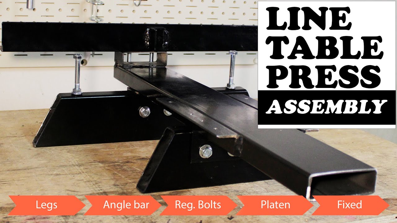 Single platen line table press assembly