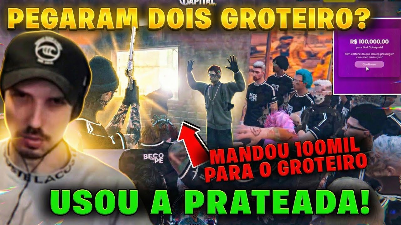 MANDOU 100K E PUXOU A PRATEADA!😱🚨 BAGUAL E BOPE PEGOU DOIS GROTEIRO - GTA RP