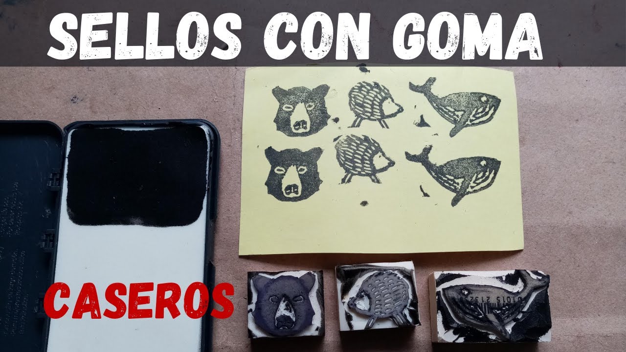sellos caseros con goma de borrador