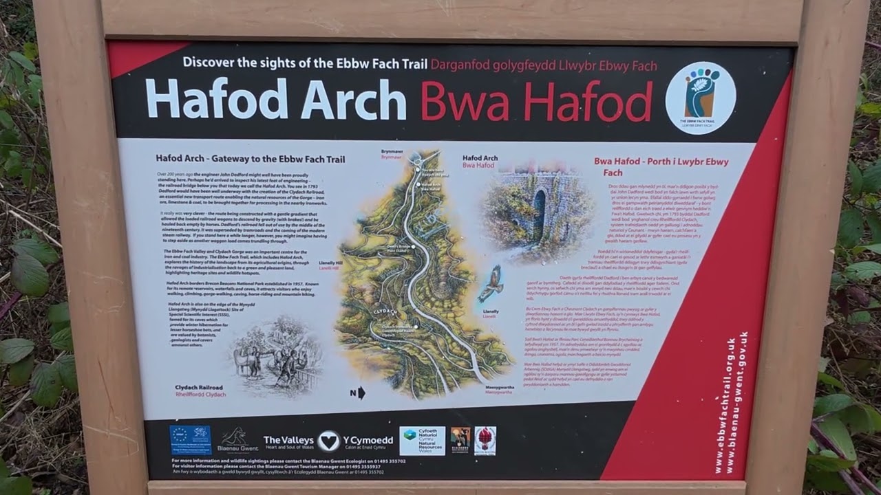 Hafod Arch Waterfall, Clydach Gorge, South Wales.