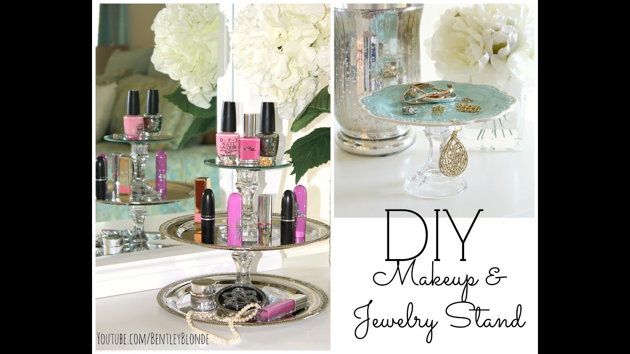 DIY Dollar Store Room Decor & Organization | DIY Jewelry & Makeup Tiered Trays