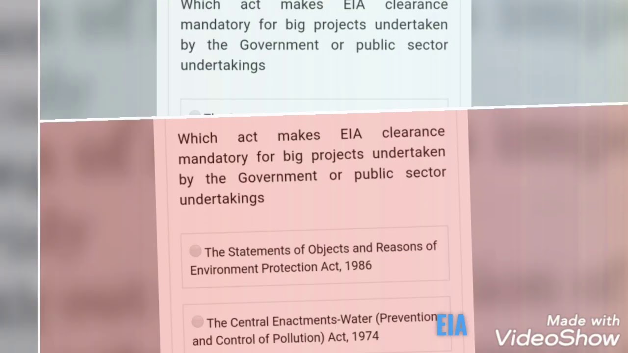 Environmental Impact Assessment MCQ part 1