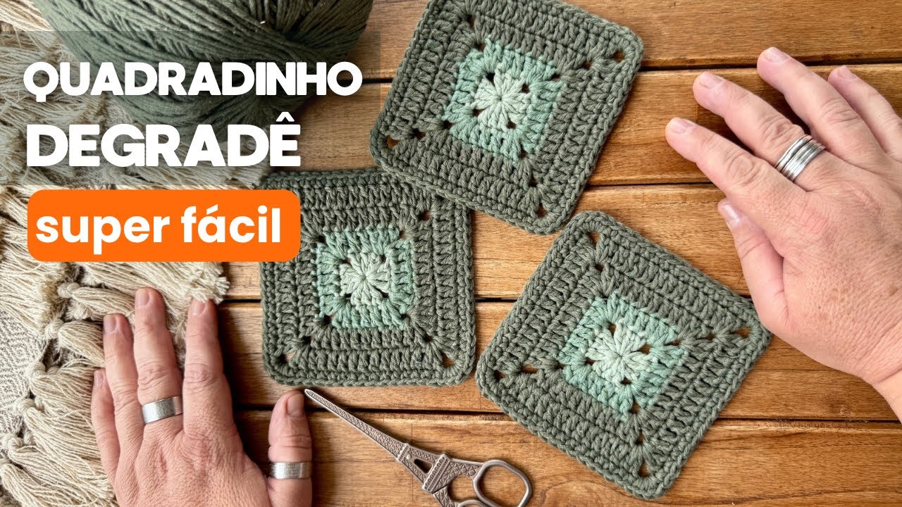 Esse Quadradinho Degradê em Crochê vai te surpreender – Fácil, Rápido e Lindo!