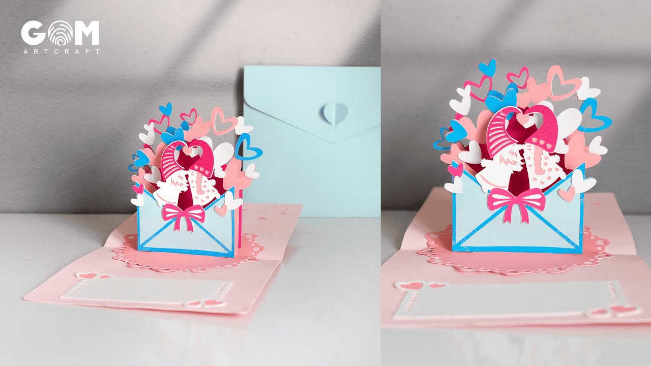How to make Gnomes Love Pop-up Card - DIY Valentine's day Card #valentinesday #love #pop_up_card