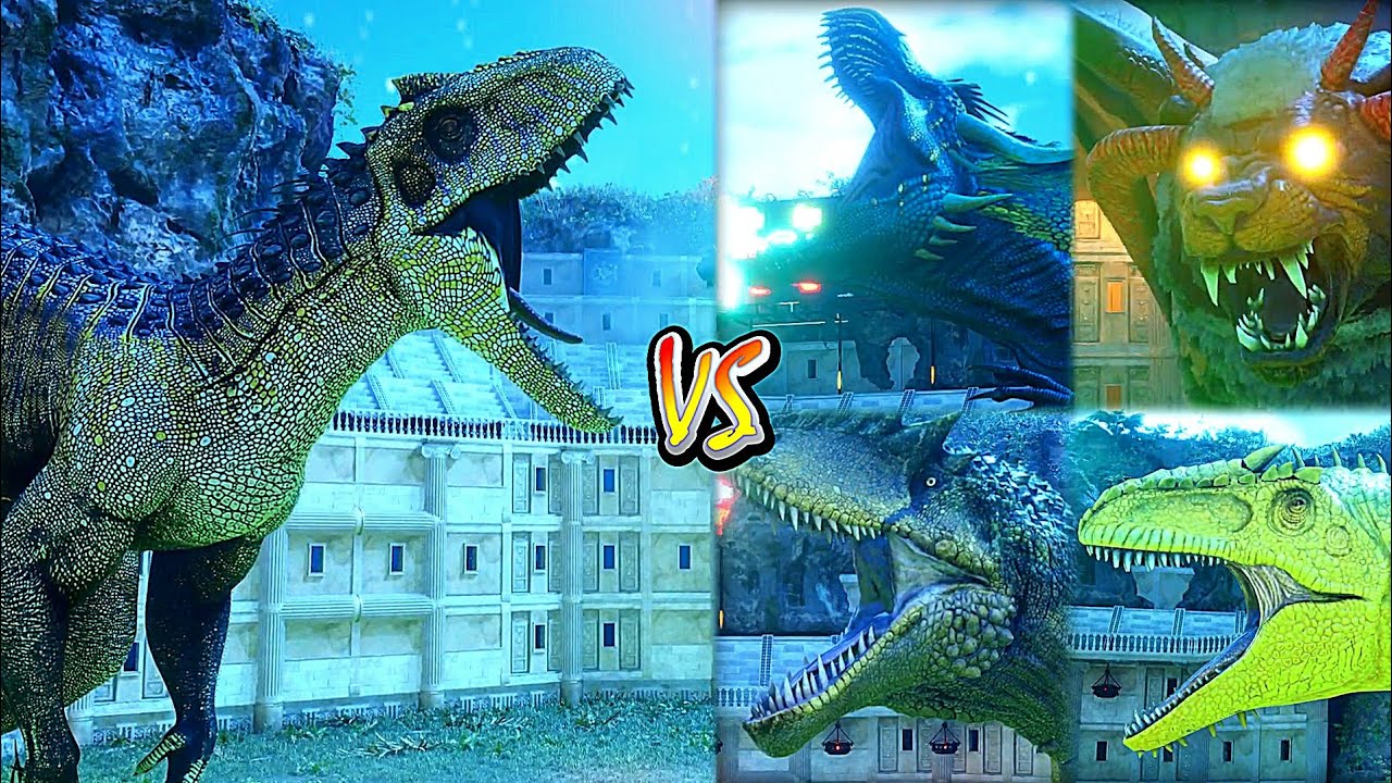 MORO'S INDOMINUS REX VS THE ARK! THE DEADLY HYBRID DUO PT2 - ARK FIGHT CLUB EP48
