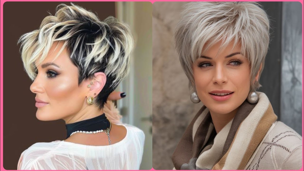 Elegant Hairstyles for Women Over 50+ 60+ 70+ / latest pixie cutting ideas 2026 #pixiecuts 