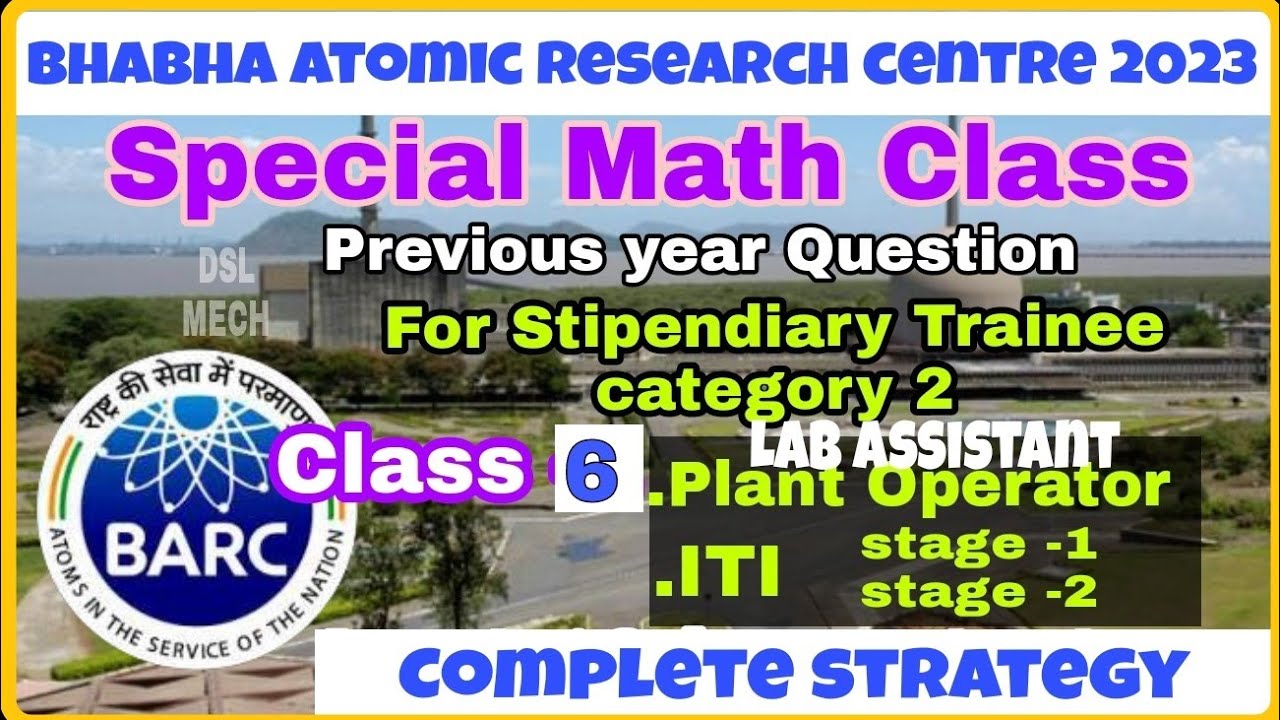 BARC NRB Special Math Class| For Stipendiary Trainee category -2 | ITI &P.O Class-6 By Bhanu sir