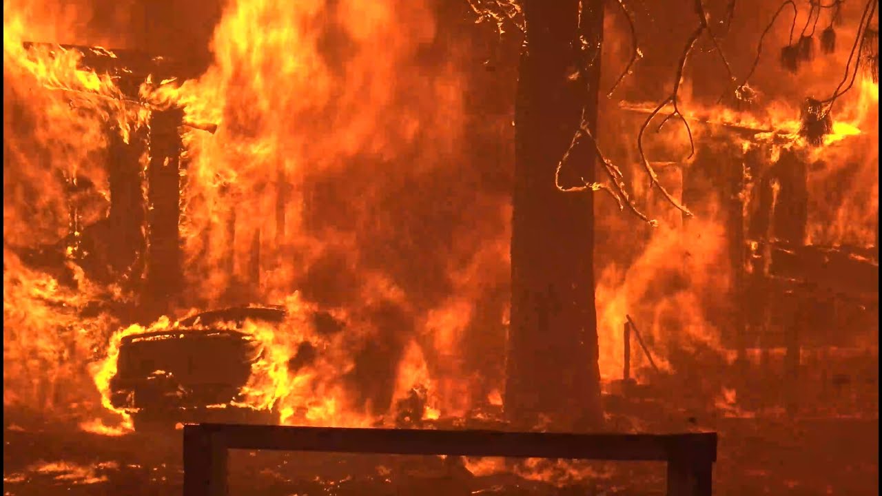 DIXIE FIRE: Raw video of flames burning through the community of Greenville