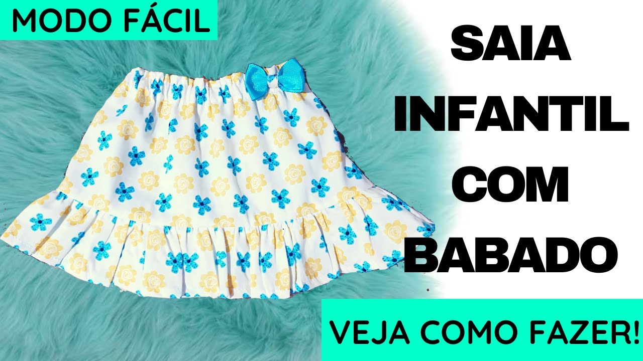 COMO FAZER SAIA COM BABADO INFANTIL F&Aacute;CIL /MODO INICIANTE