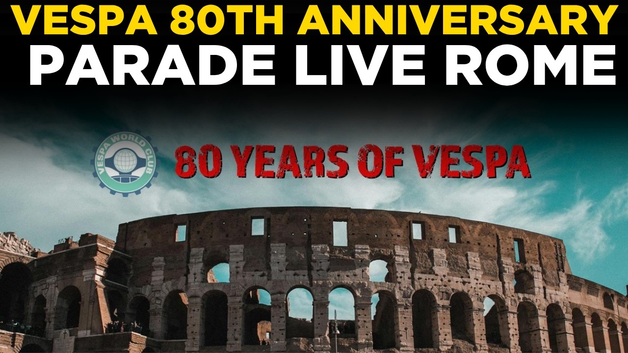 VESPA 80TH ANNIVERSARY LIVE | Rome Parade, Watch Thousands of Classic Vespas Ride Through Streets