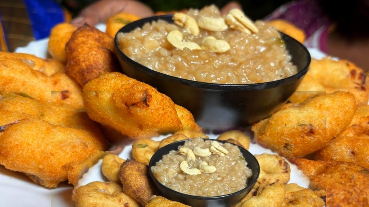 Traditional method by mother handmade uluthu Vada, made with a stone, and a sweet Pongal