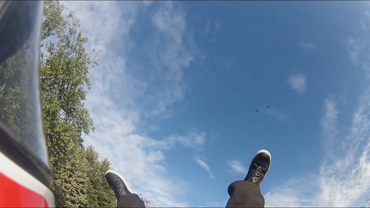 Motorcycle Rearend - Flies through air and lands on feet