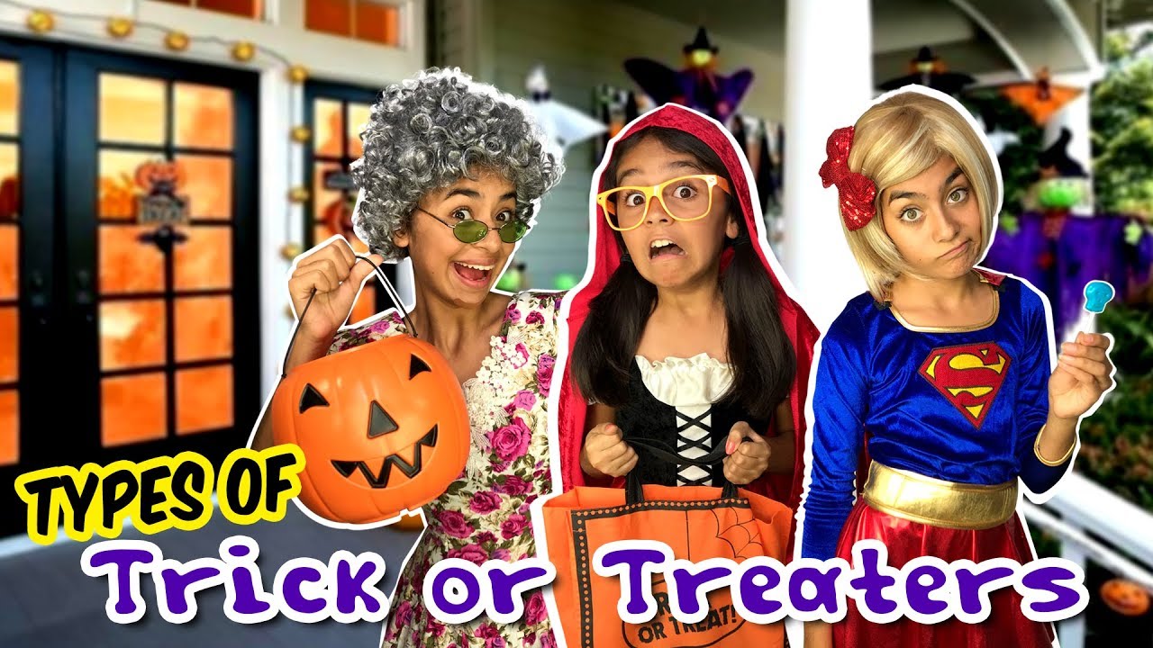 Types of Trick or Treaters - Halloween Candy Funny Skits // GEM Sisters