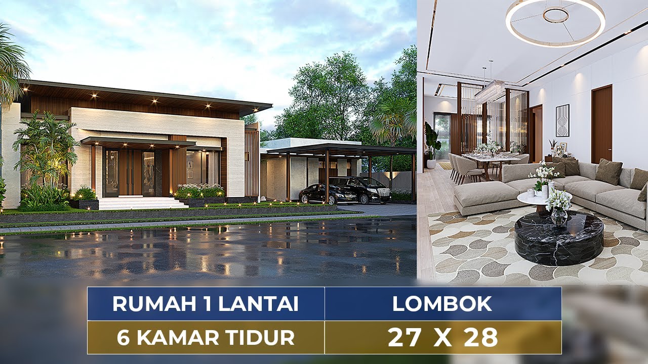 MEWAH ALA RESORT, BEGINI KERENNYA DESAIN HUNIAN MODERN 1 LANTAI DI LOMBOK!! - JASA ARSITEK RUMAH