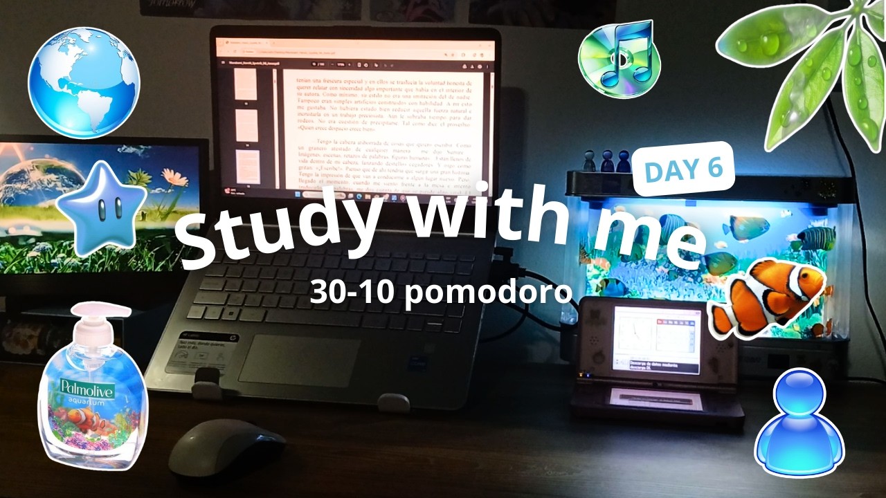 🐟💙Study with me || Pomodoro 30-10 || Frutiger Aero Music 🐬🌊