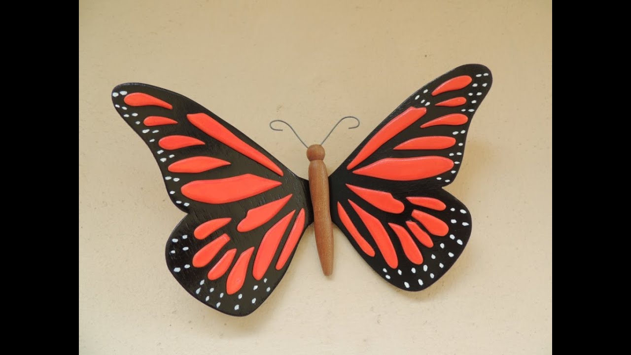 Wooden Monarch Butterfly - Farfalla monarca di legno