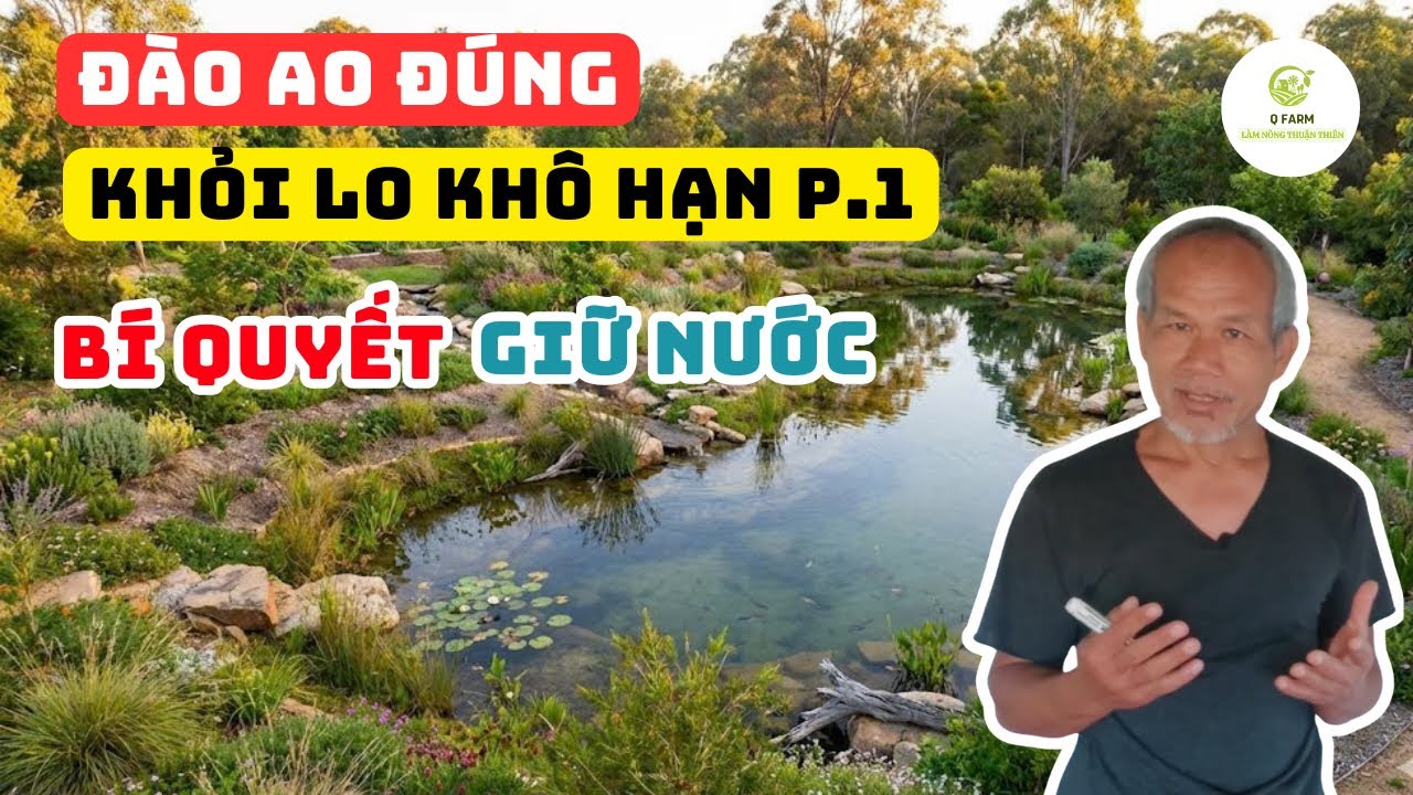 Kỹ Thuật Làm Ao Của Jon Jandai: Nước Luôn Đầy & Cá Phát Triển Mạnh