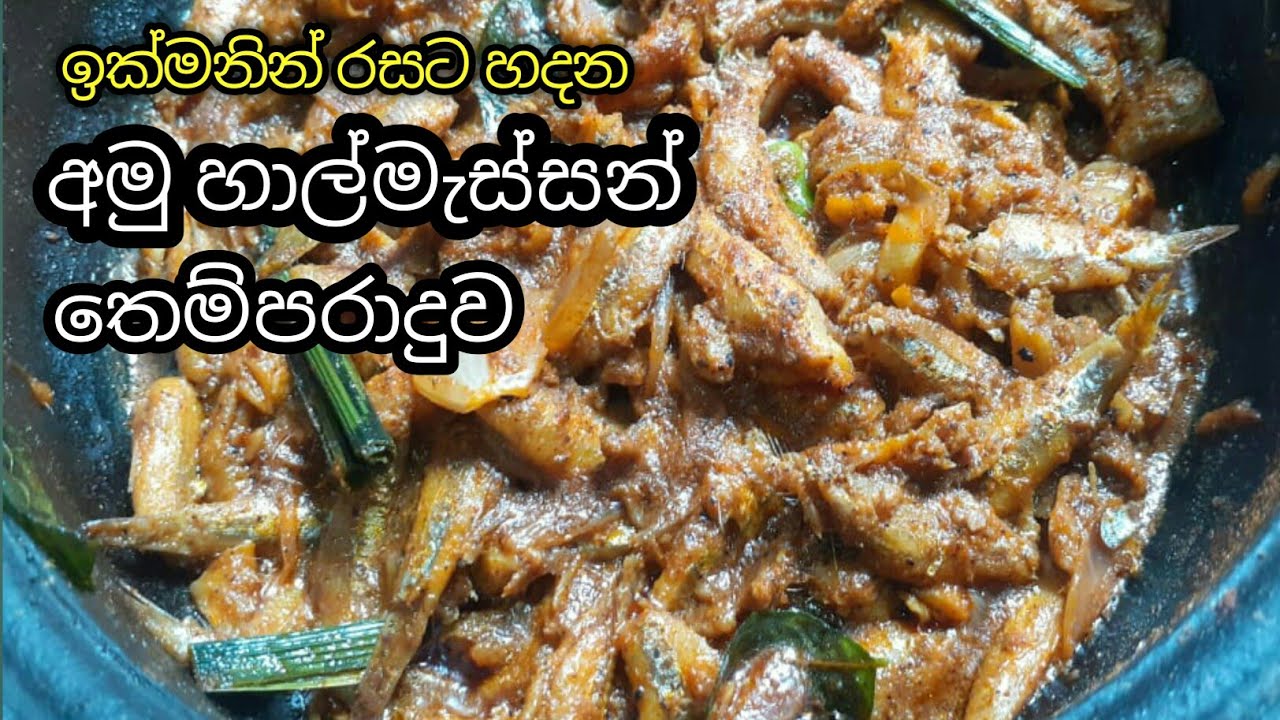 අමු හාල්මැස්සන් හින්දලා සැරට හදමු.Raw Sprats fish curry | Halmasso malu😁Nilu's Kitchen