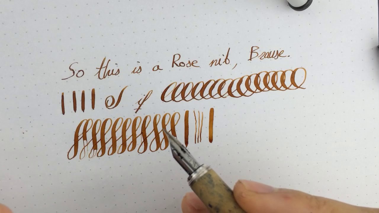 Flex dip pen nib in a fountain pen