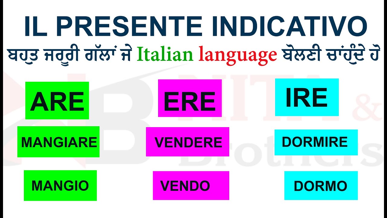 Il presente indicativo |Learn Italian with Nita and brothers