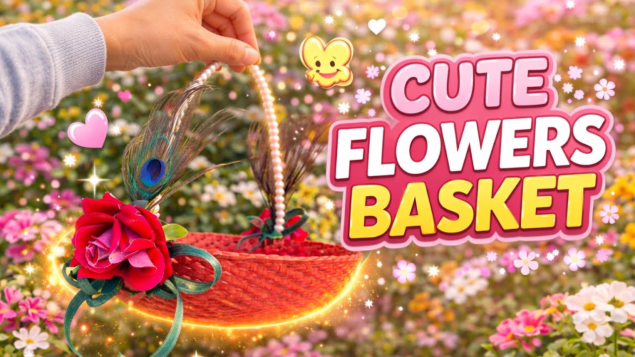 How to make a flower basket || wadding flower basket || @artandcraftbykrishna  subscribe for more🌸🫶