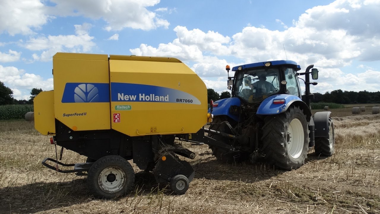 360 balotów w 14h! New Holland T6.165 i prasa BR7060 na wysokich obrotach