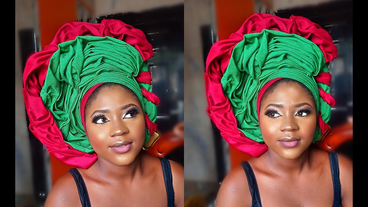 HOW TO CREATE RUFFLES WITH SATIN FABRIC AND ASO'OKE GELE TUTORIAL 😱 🔥😲