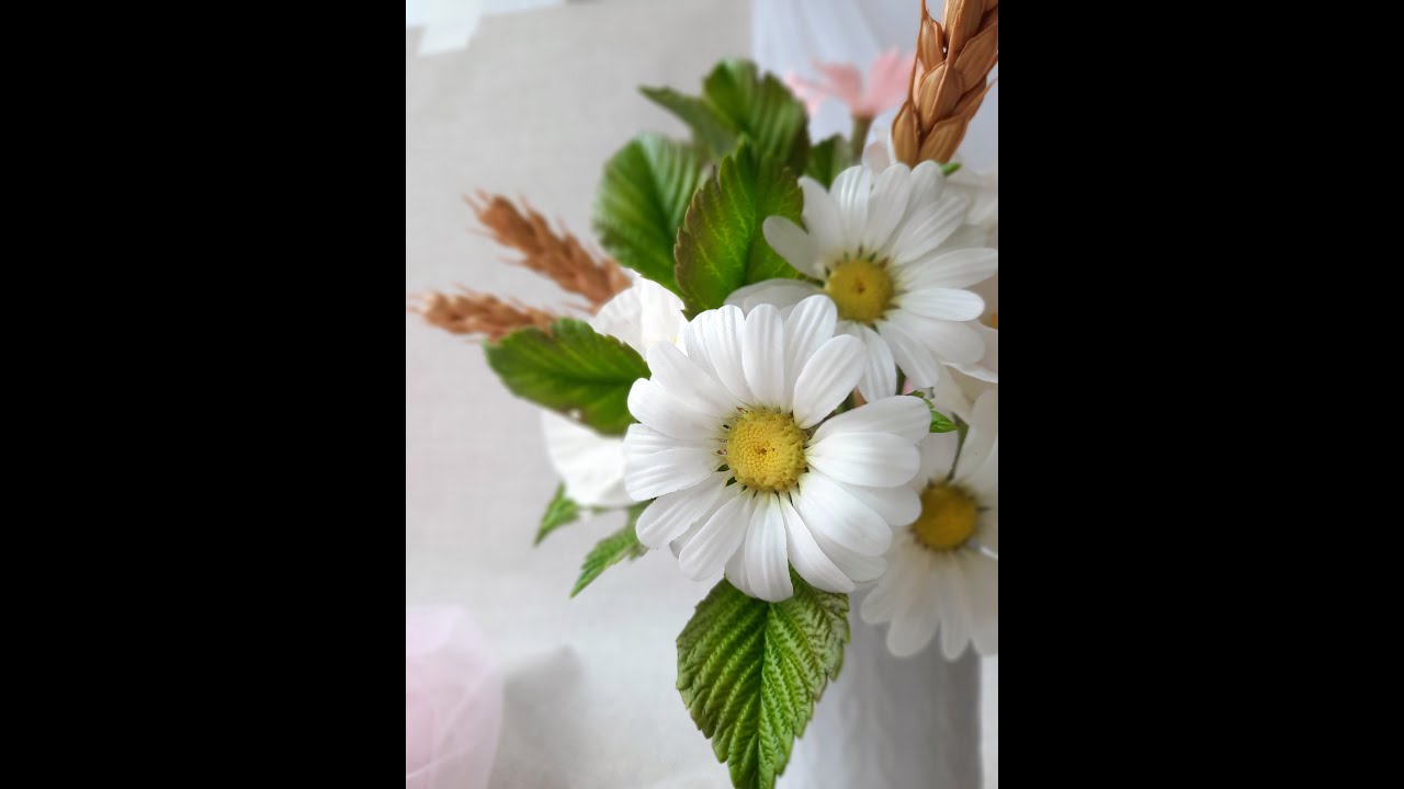 МК Ромашка из холодного фарфора🌸 Cold Porcelain Chamomile.