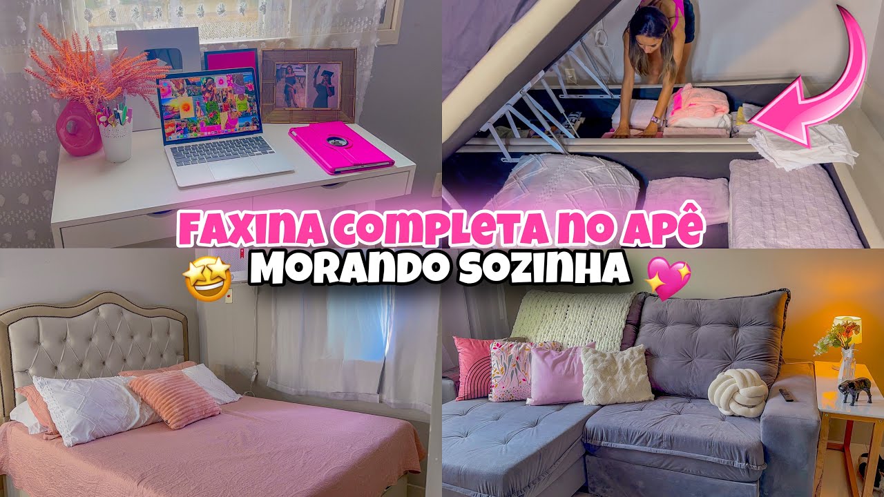 FAXINA PESADA NO APÊ | DEIXEI TUDO LIMPO + COMPREI UMA CABECEIRA E UMA BASE BAÚ PRO MEU QUARTO 💓✨