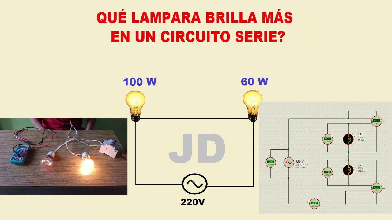 Qué Lámpara Brilla Más en CIRCUITO SERIE ❓❓ 💡100 W ó 💡60 W