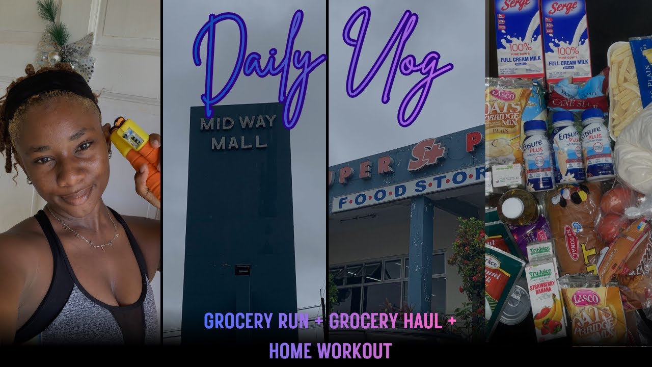 SPEND THE DAY WITH ME : Grocery Run + Grocery Haul + Home Workout 