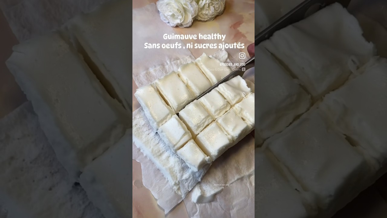 Guimauve sans oeufs ni sucre . #marshmallow #healthyrecipes #nosugar #noeggs #cooking #shorts