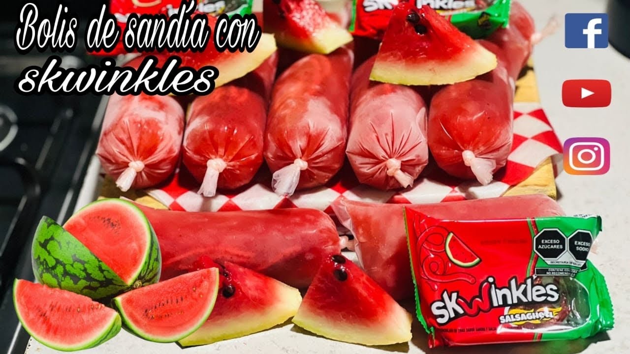 Bolis de Sandia Loca 😜 con Skwinkles Bien refrescantes receta ⬇️🍉