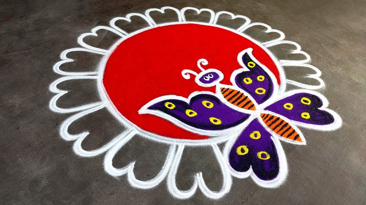 2026 Newyear rangoli designs|Newyear muggulu designs|newyear beautiful butterfly Amazing rangoli