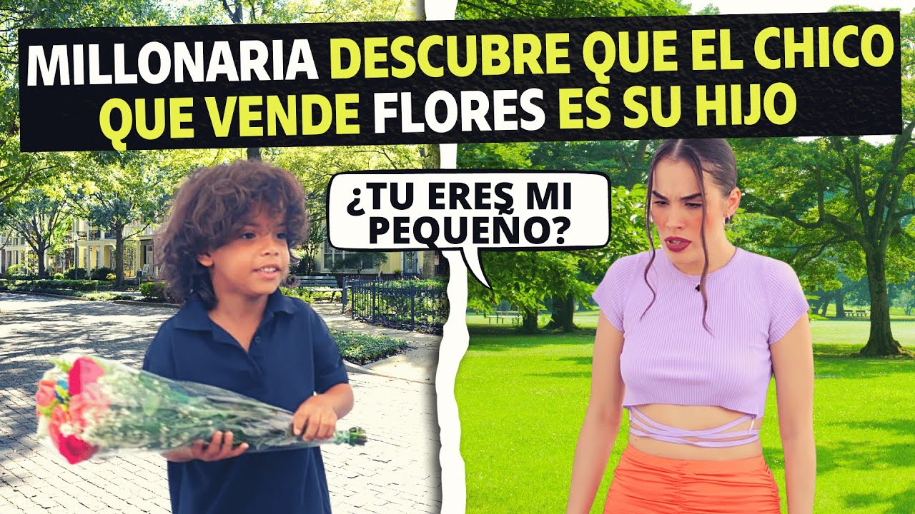Millonaria descubre que el chico que vende flores es su hijo.