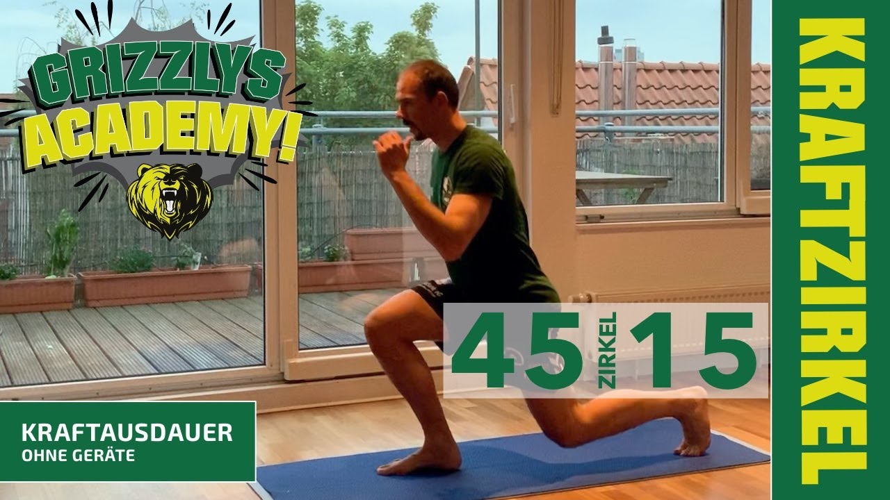 Kraftausdauertraining zum Mitmachen - Zirkeltraining (45-15 Intervall)
