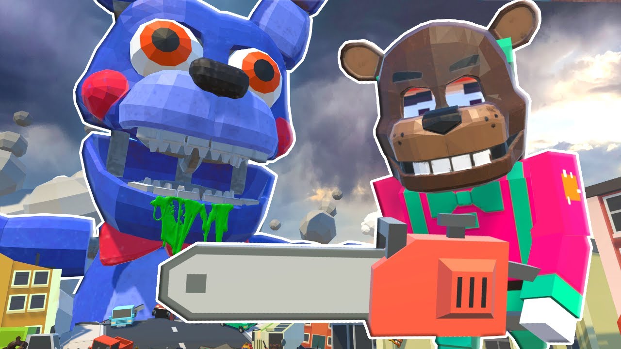 BONNIE FNAF MECH Destroys City! (Tiny Town VR)