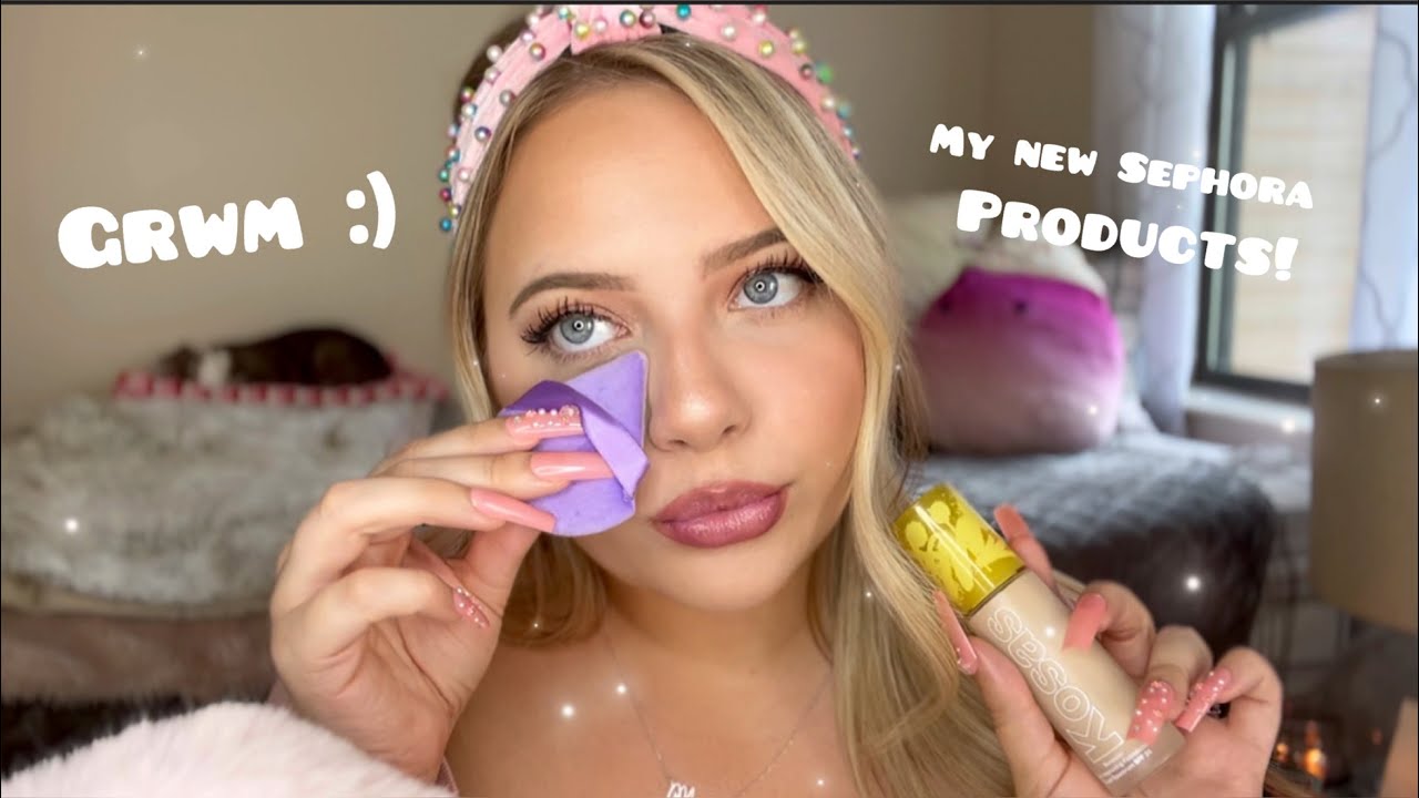 Asmr GRWM Using New Products :) whispering, tapping, scratching 💖🫶🏻