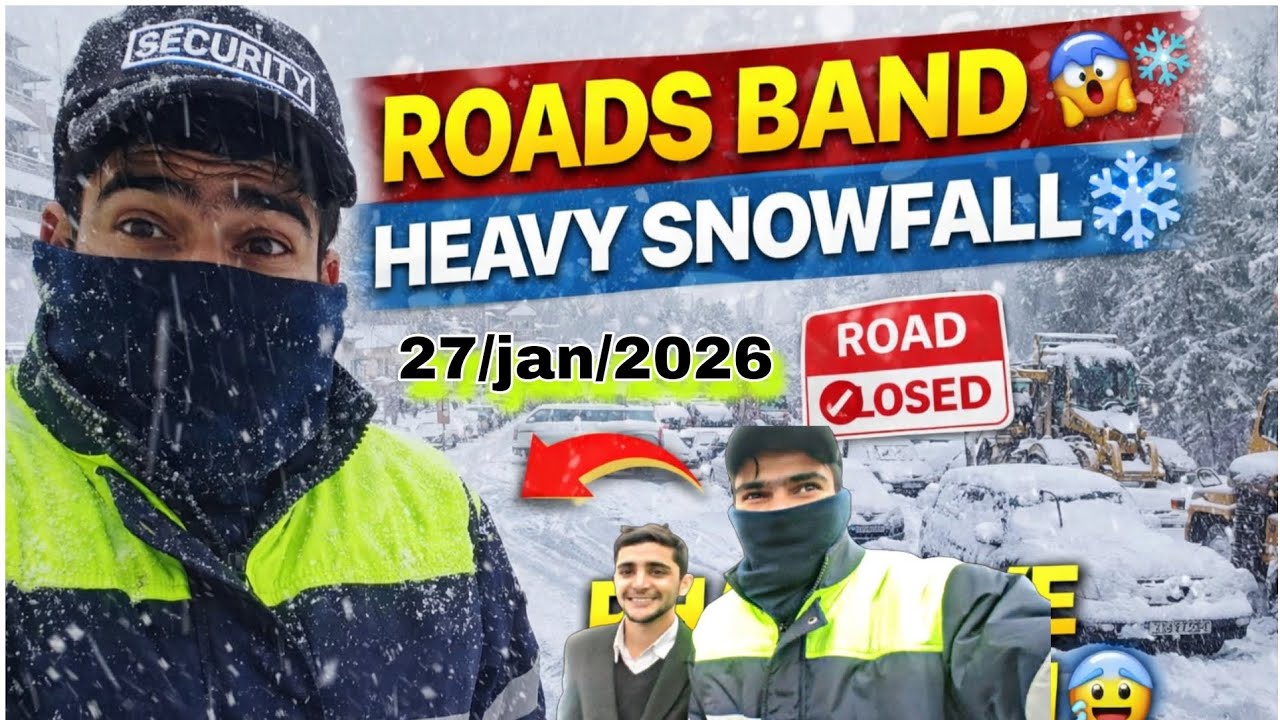 HAVY SNOWFALL AGAIN 🥶😱 || ROADS BAND 😰😢 || @HarishBharti06 