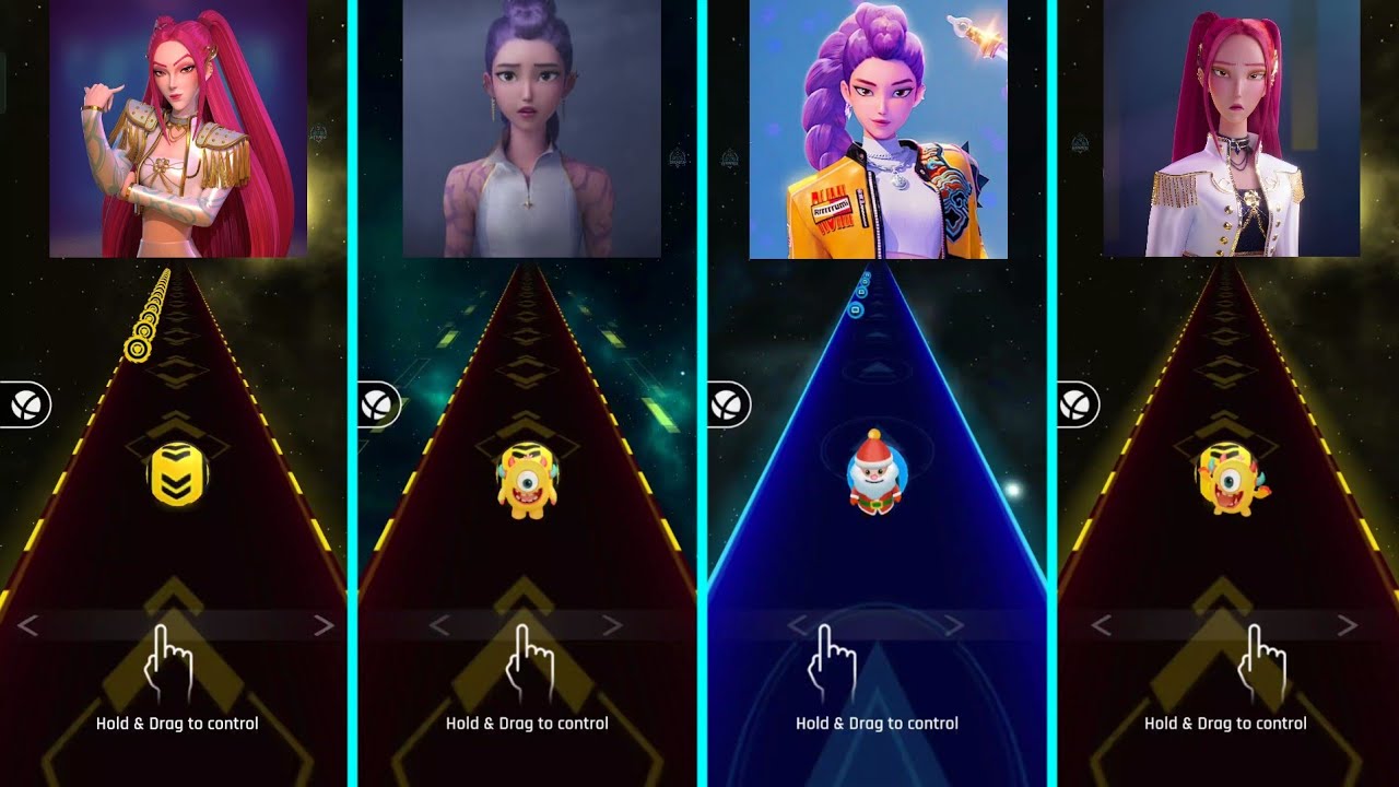 Pink Queen x Cyber Girl x Santa Claus x Coffin Dance | Dancing Road 🔥