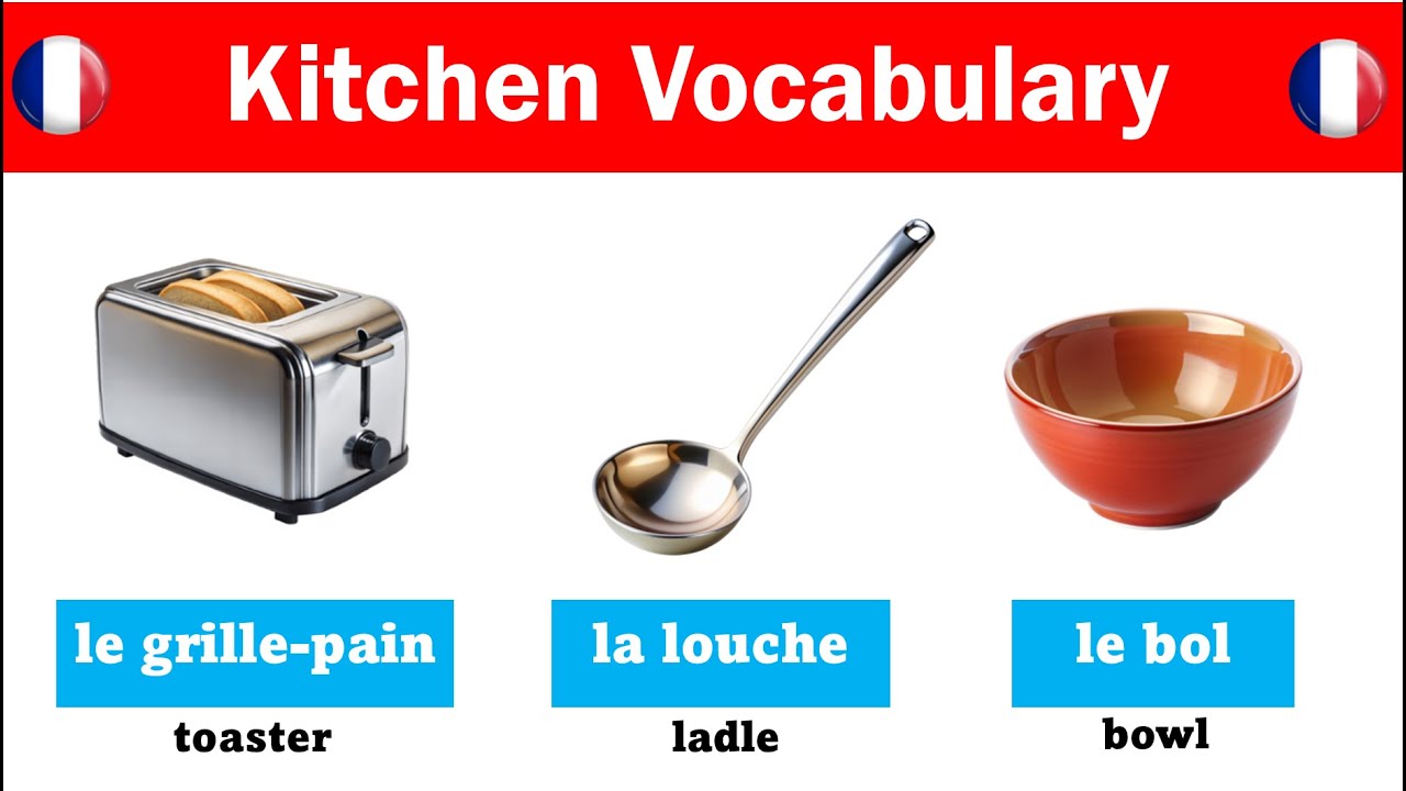 French Kitchen Vocabulary with Translation | Daily Routine in French 🇫🇷