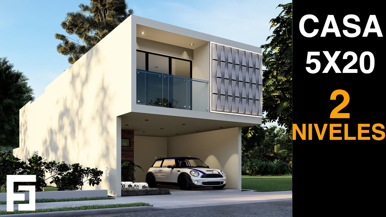 PLANO DE CASA 5X20 METROS /  HOUSE PLANS 5 X 20 METERS 🏡