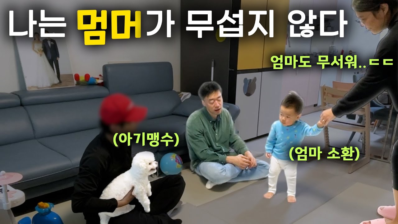 멈머 노래하길래 직접 데려왔더니 🐶💥👶🏻 아기의 너무 귀여운 반응 #초보아빠 #안승준 #햇살 #강아지