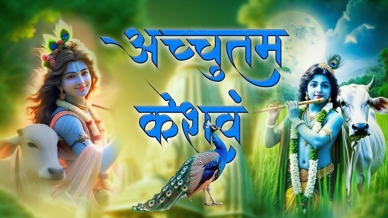 अच्युतम केशवम कृष्णा दामोदरम : Achyutam Keshvam : Krishna damodaram || Krishna Bhajan || Lyrics 