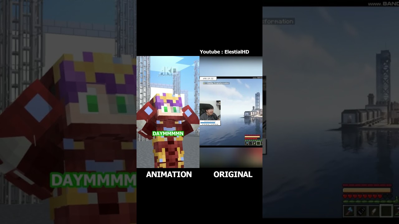 Animation Vs Original - Gizan Celup Wkwkw Brutal Hero | MINECRAFT ANIMATION INDONESIA #shorts